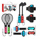 Switch Sports Games Accessories Bundle, 10 in 1 Family Party Pack with Tennis Rackets, Golf Clubs, Leg Straps & Joycon Grips I466144