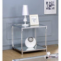 Chrome Glass Top End Table U371