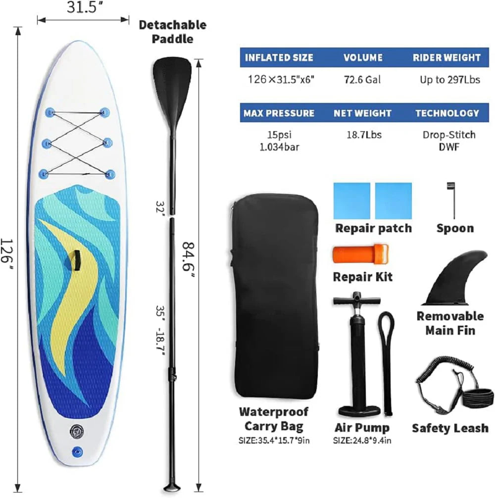 10.6FT Non-slip Inflatable Stand Up Paddle Board C4700