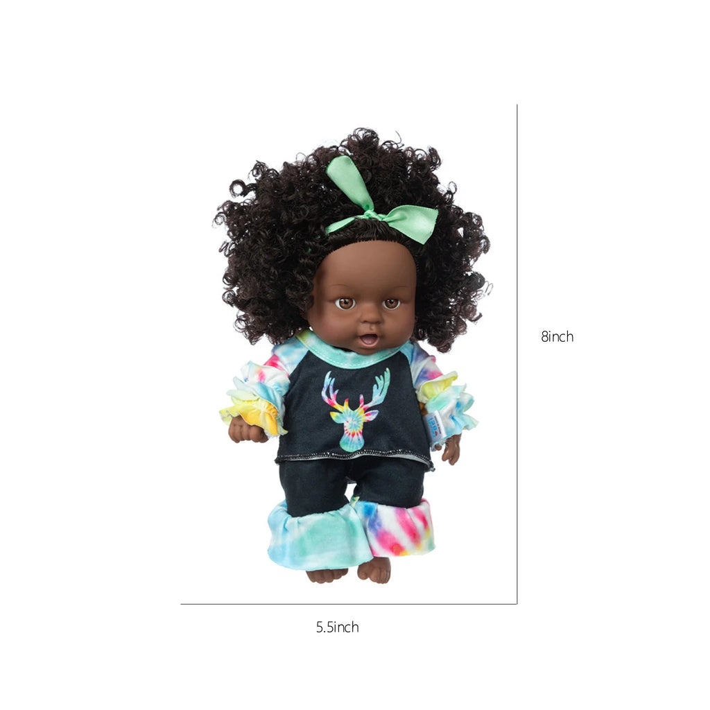 8 Inch Black Baby Dolls With Clothes Y297