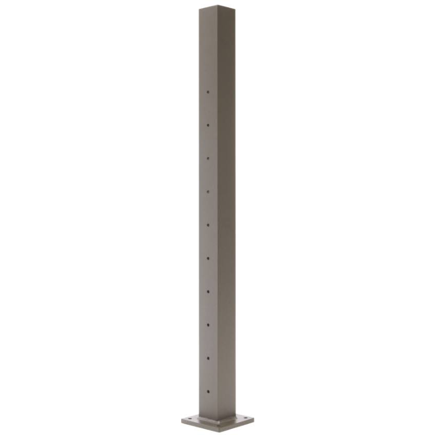 Bronze Cable Stair Middle Post with Post Cap and One Piece Base Trim C237