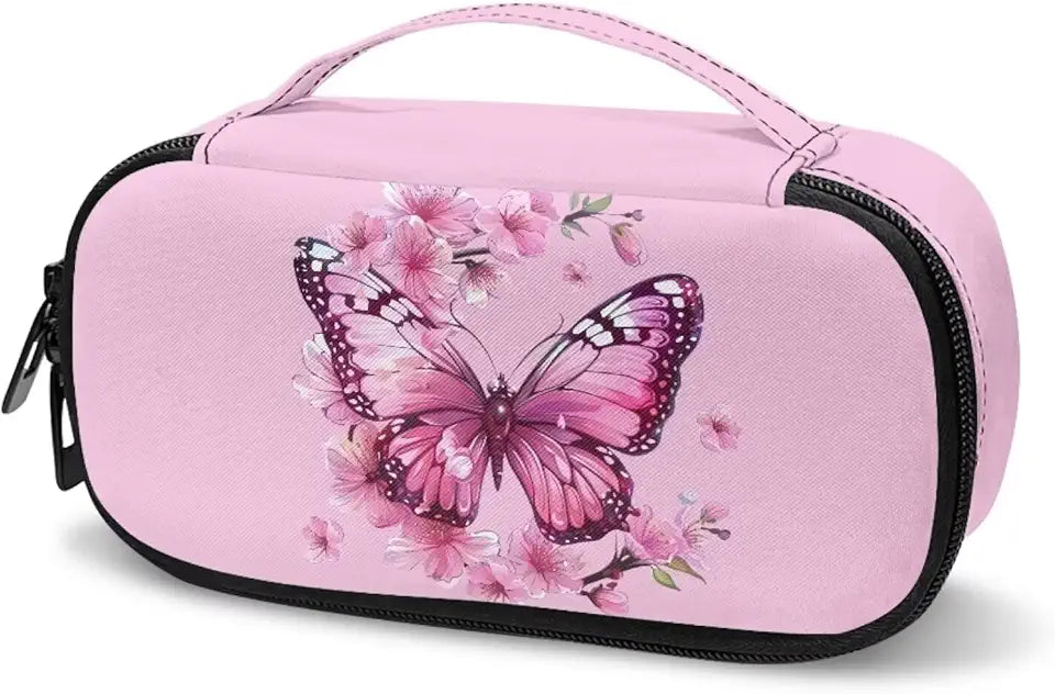 Pink Cherry Blossom Butterfly Print Insulin Pen Case V220010