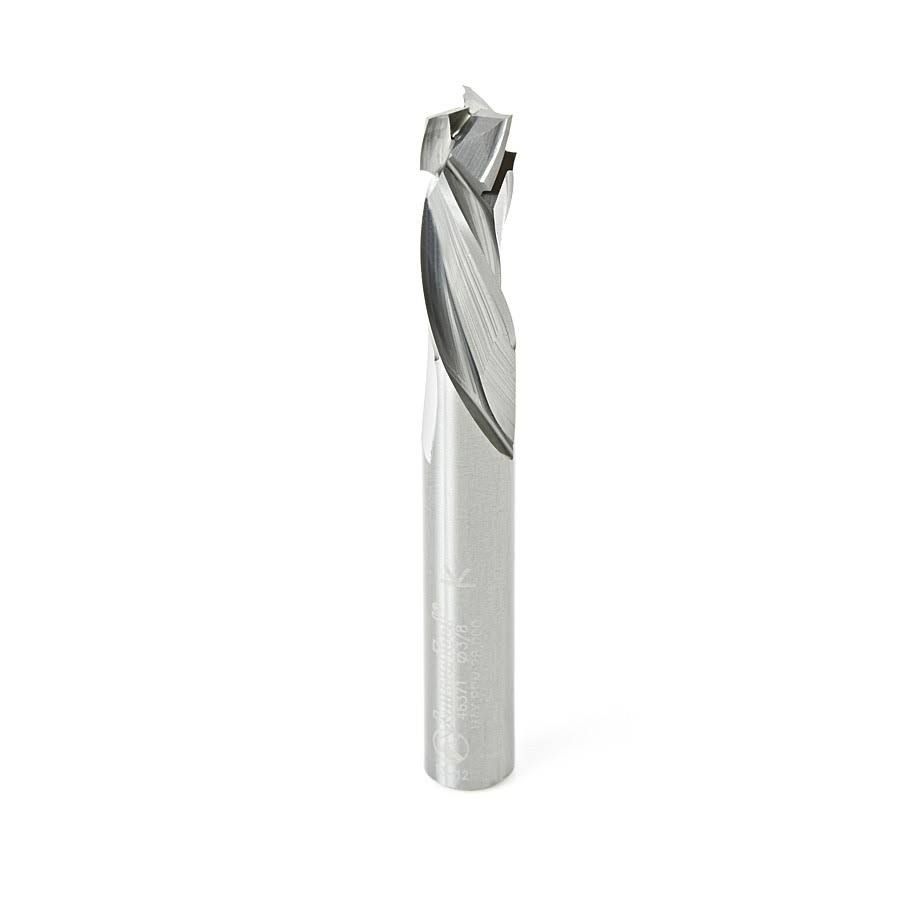 Solid Carbide Compression Spiral 3/8 Dia x 1 x 3/8 Shank x 3 inch Long CNC Router Bit U43689