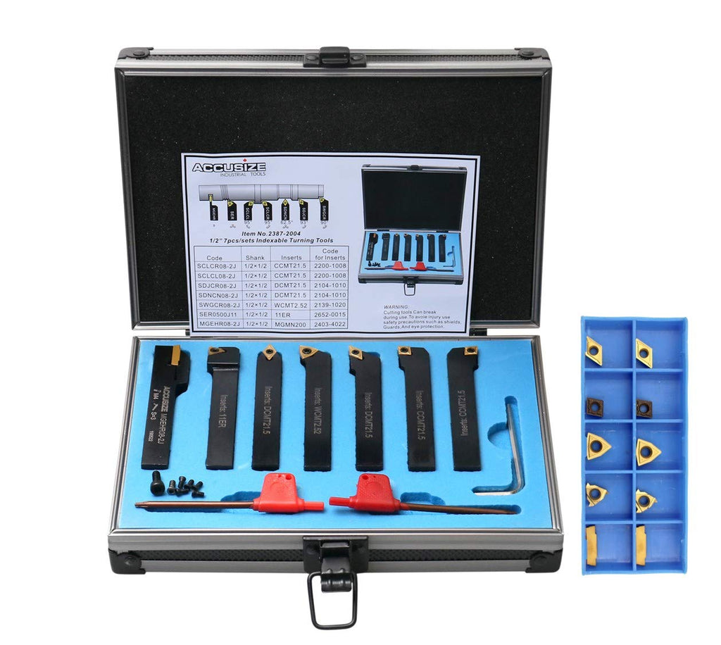 1/2 9 Pieces/Set Indexable Carbide Turning Tools and Boring Bar I40114