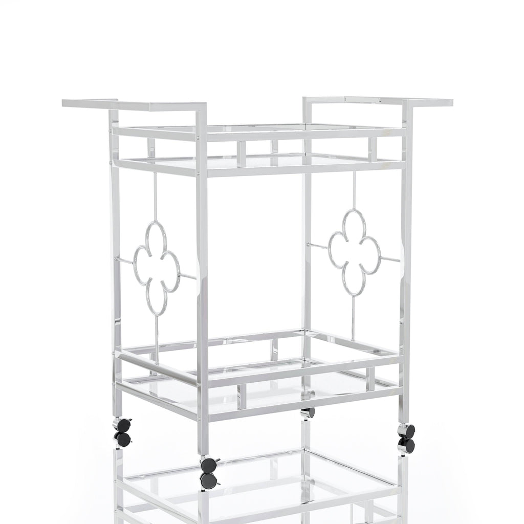 Chrome 2-Shelf Serving Cart E6390