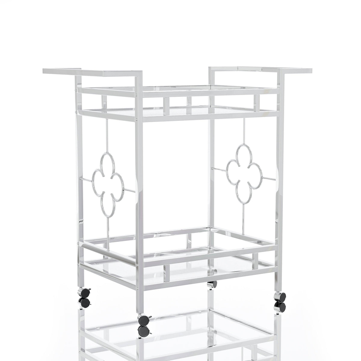 Chrome 2-Shelf Serving Cart E6390