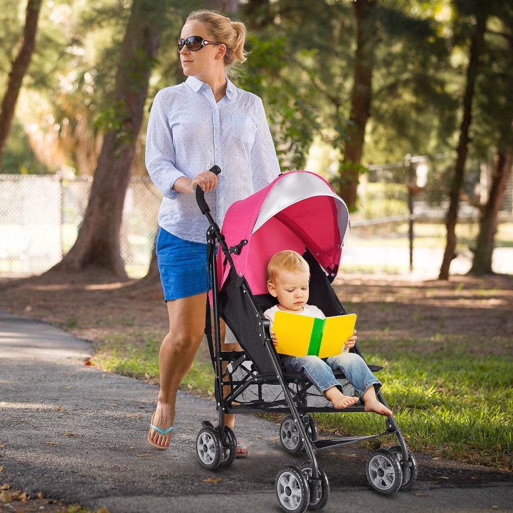 Folding Lightweight Umbrella Stroller with Storage Basket Black J25692
