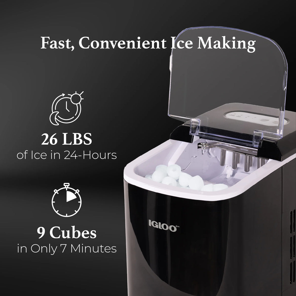 Automatic Portable Countertop Ice Maker Machine Black Z8039