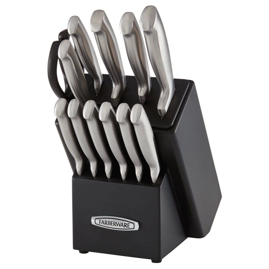 13 Piece Self-Sharpening Knife Block Set in Black O367