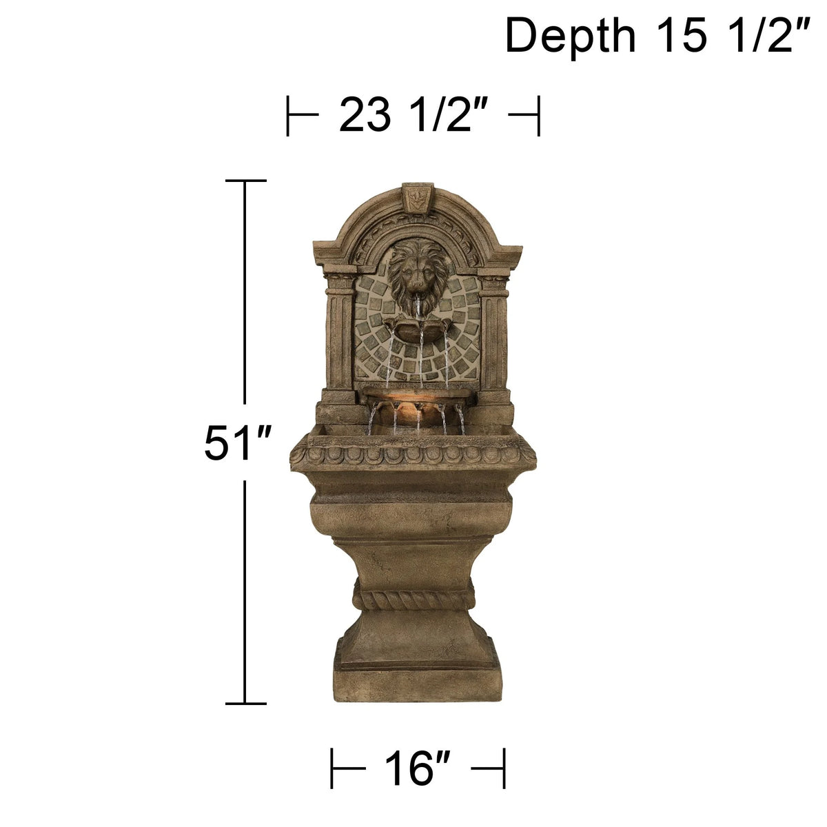 3 Tier Outdoor Wall Water Fountain with LED Light Z65467