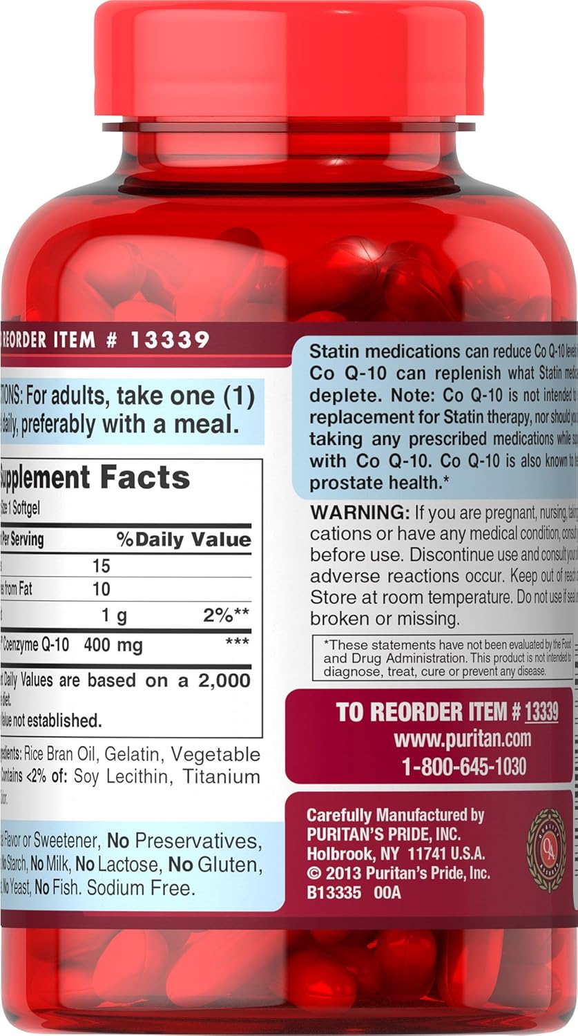 400 Mg CoQ10 Softgel, 120 Count Y5991