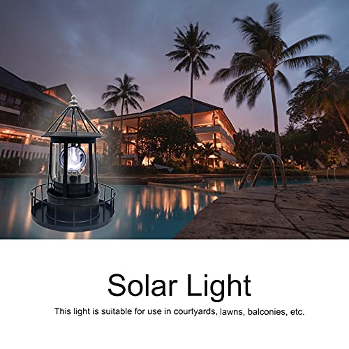 Solar Powered Lighthouse 360 Degree Rotating Waterproof Garden Statue Light A90200