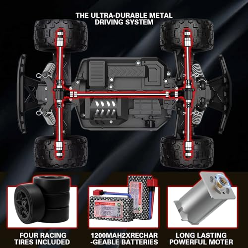 1:18 Scale 4WD RC Car with 2 Rechargeable Batteries A82582