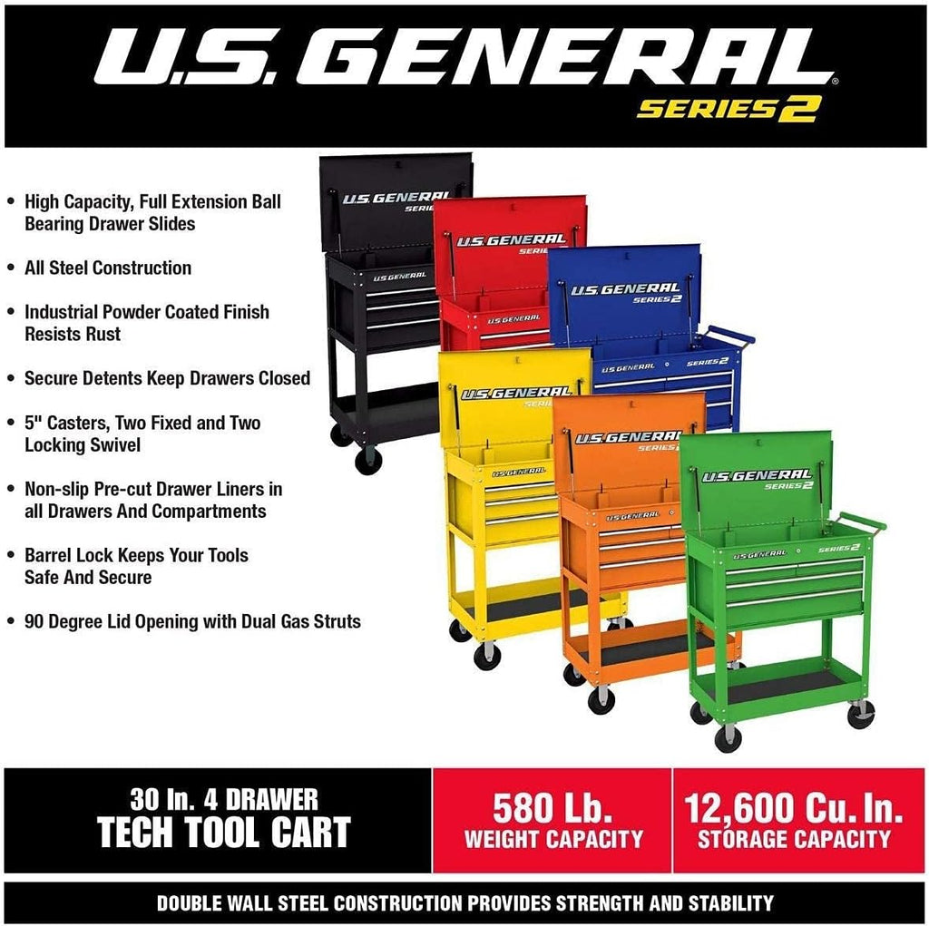 Blue Glossy 4 Drawer Roller Cart Tool Cabinet Q46100