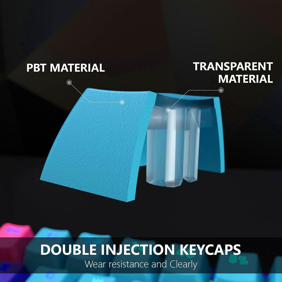 61 Hot Swappable Mechanical Keyboard Cherry MX Blue Switch PBT Keycaps L53054