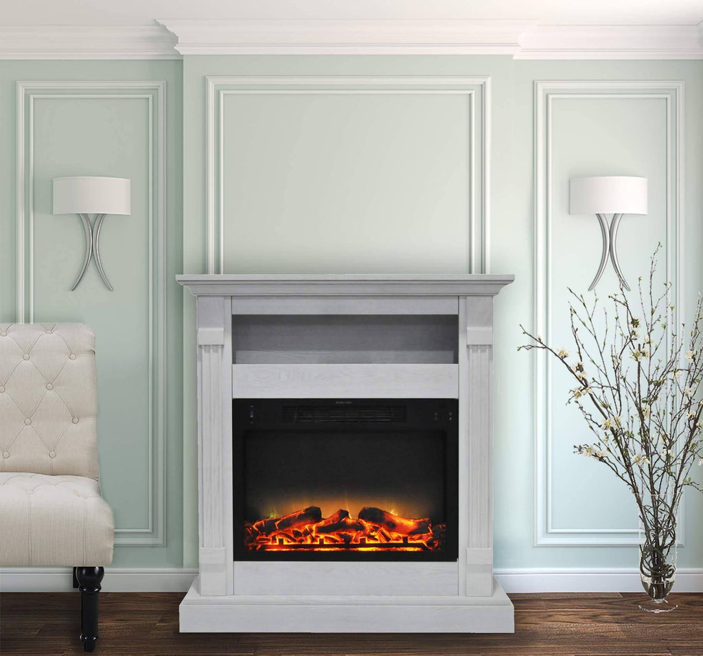 White Mantel Electric Fireplace G42863