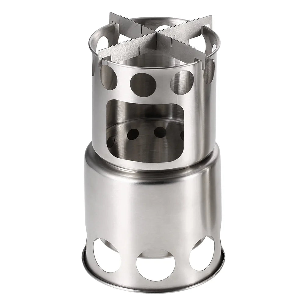 Compact Wood Burning Stove and Cooking Pot Set O907