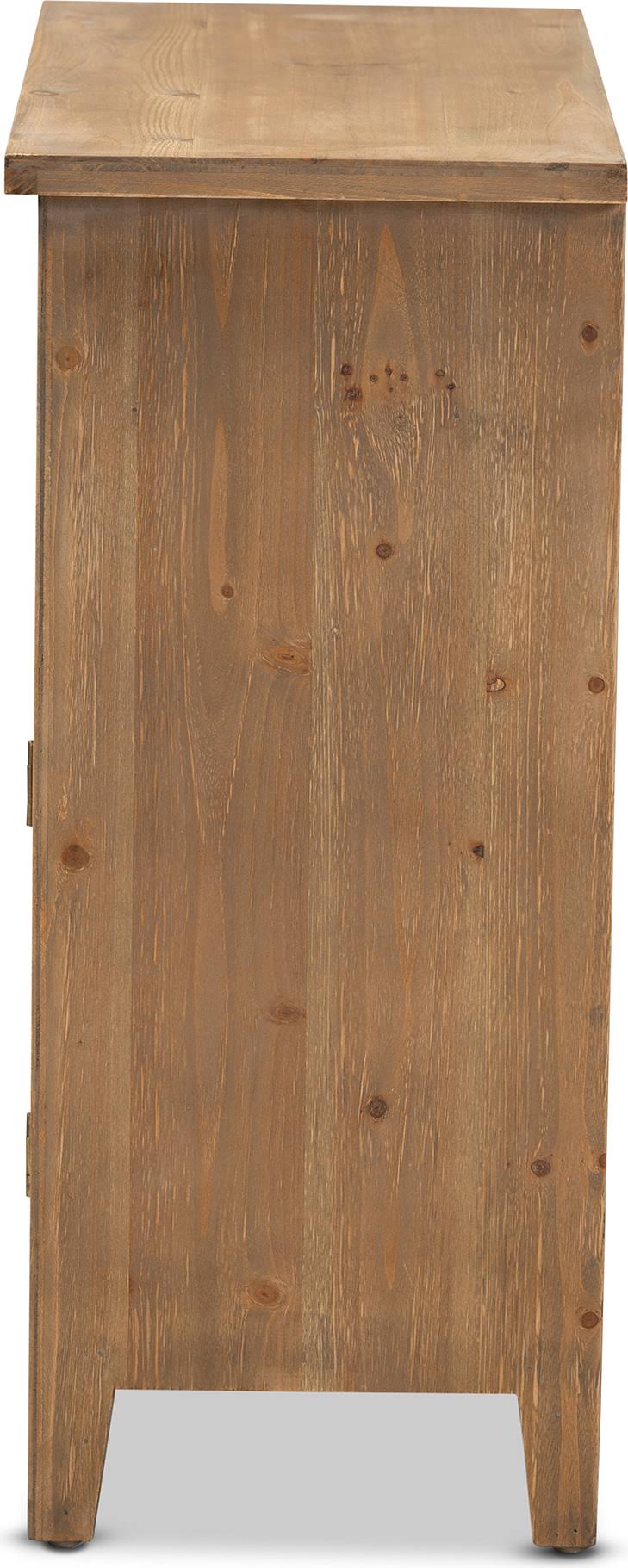 Medium Oak Finished 2-Door 2-Drawer Wood Storage Cabinet Z80142