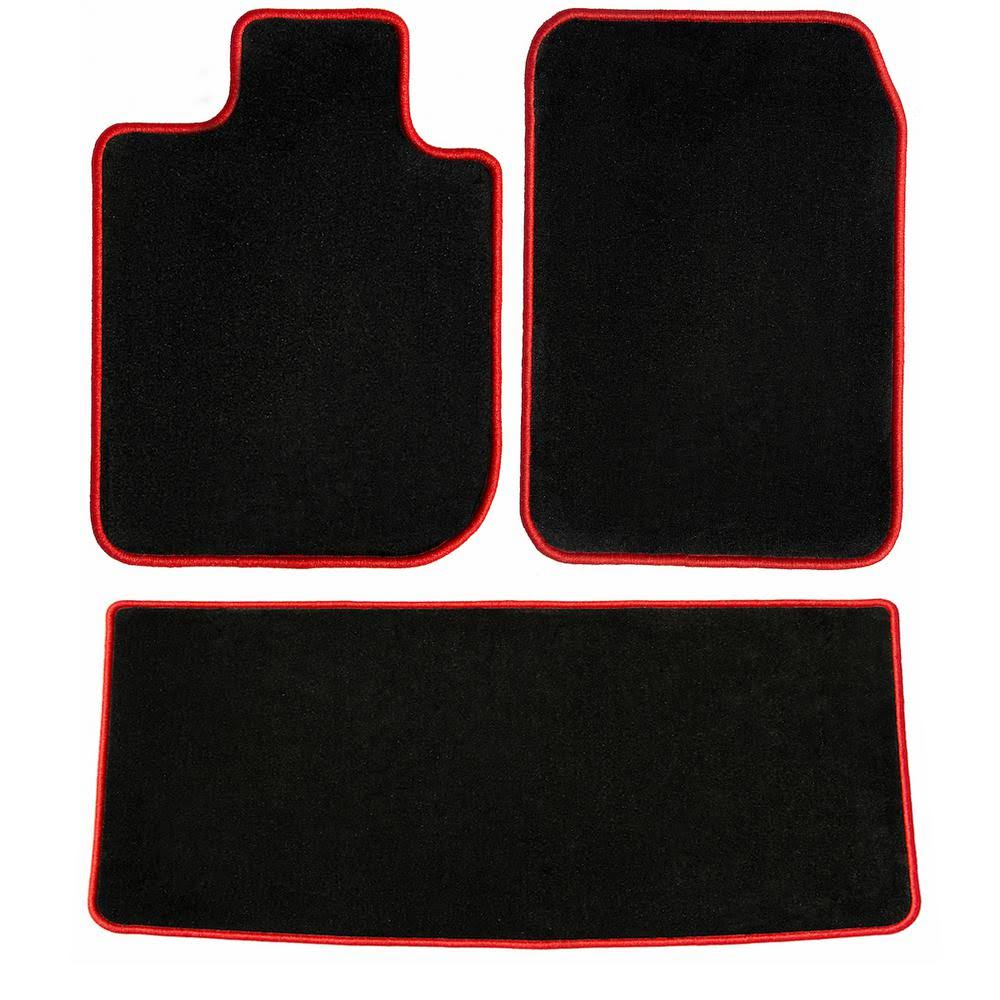 Black Red Edging Carpet Car Mats B4194