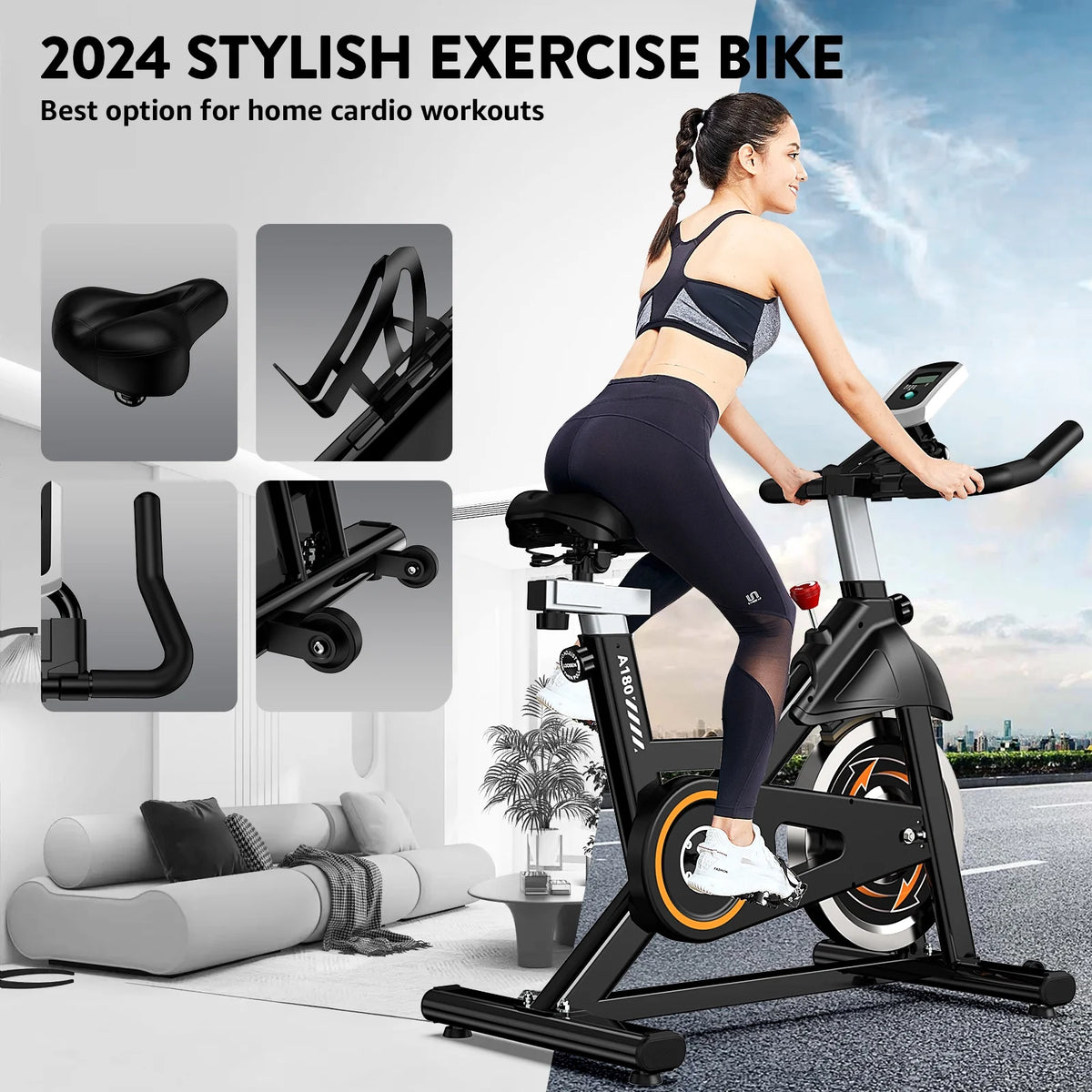 Indoor Cycling Exercise Bike Belt Drive Y4290