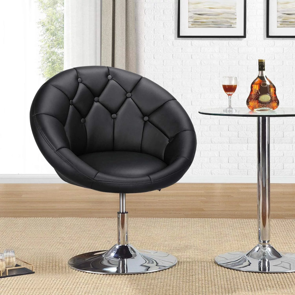 Adjustable Swivel Round Leather Chair with Wheels H933