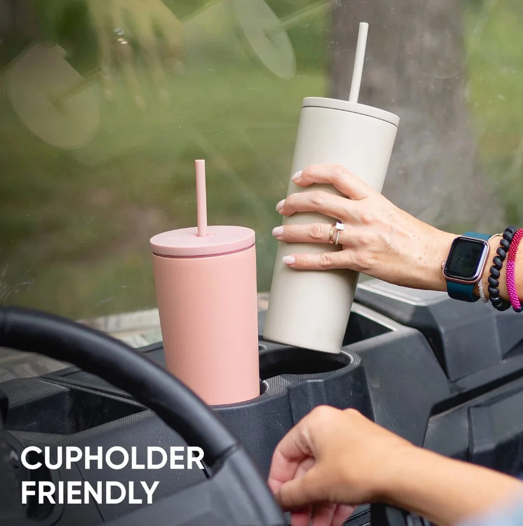 Green 24oz Insulated Tumbler with Lid and Straw Y6851