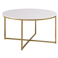 Round Marble Top Coffee Table in Gold T50877