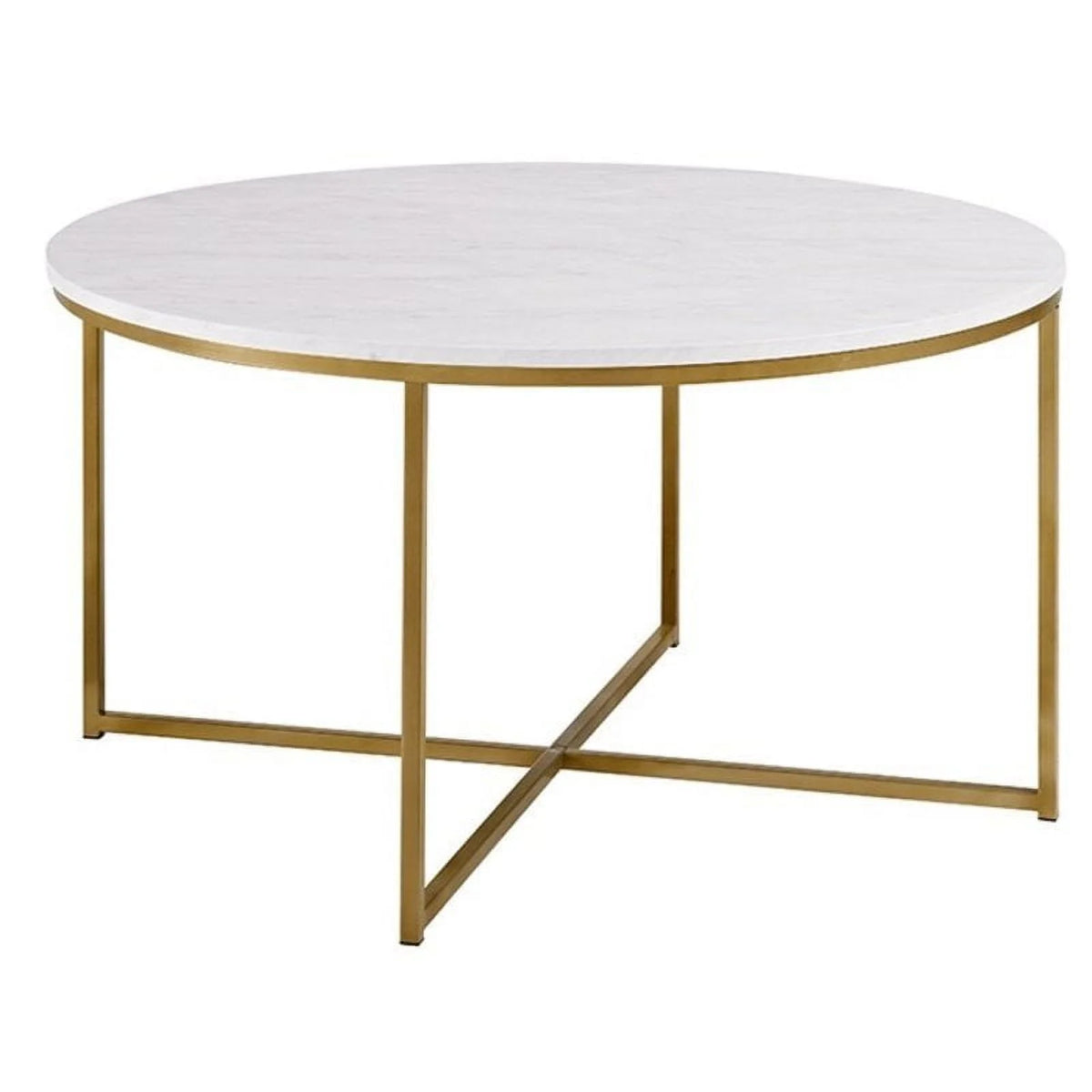 Round Marble Top Coffee Table in Gold T50877