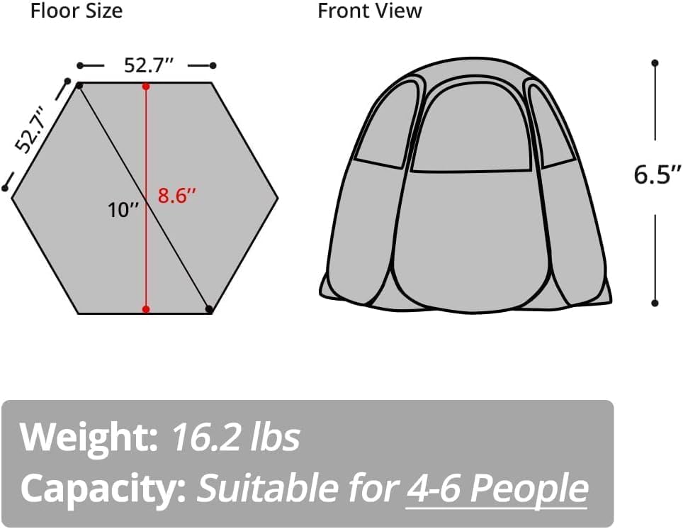 Pop Up Screen House Tent with Mosquito Netting O706468