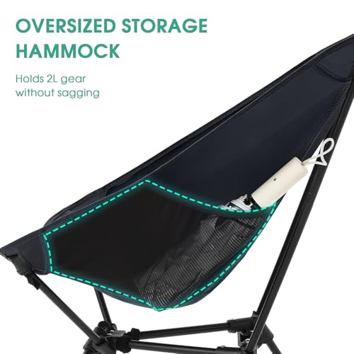 Portable Folding Camping Chair 330 lbs Black S9412