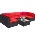 7 Pieces PE Rattan Patio Conversation Set S16071