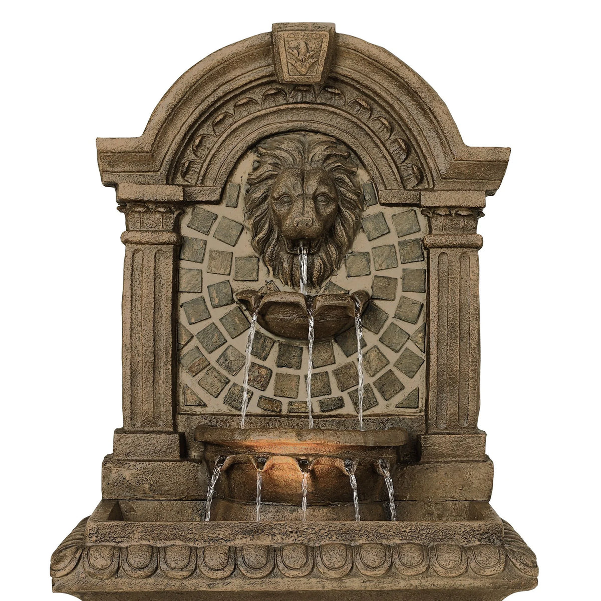 3 Tier Outdoor Wall Water Fountain with LED Light Z65467
