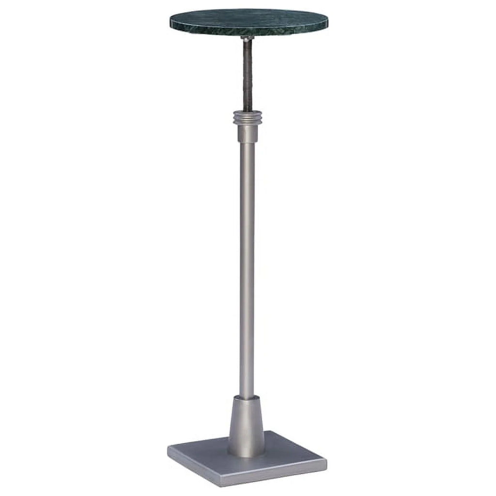 Adjustable Metal and Green Marble Accent Table R855