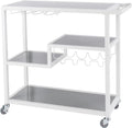 White Bar Cart with Wheels R3658