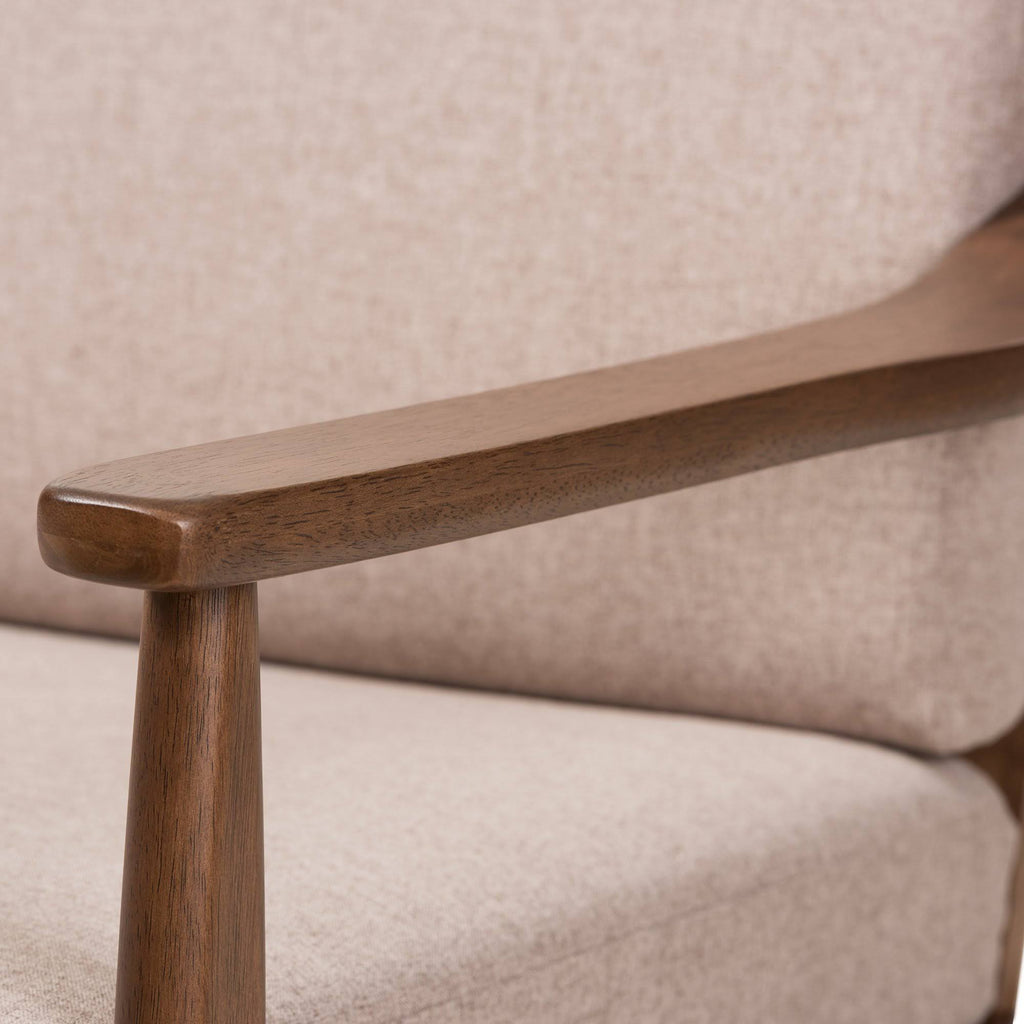 Light Brown Wood 2-Seater Loveseat M717