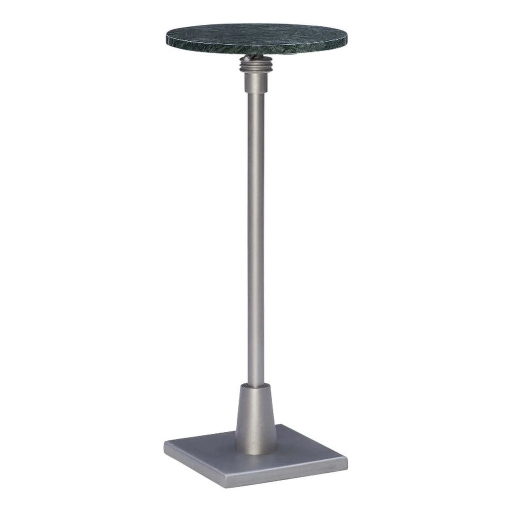Adjustable Metal and Green Marble Accent Table R855