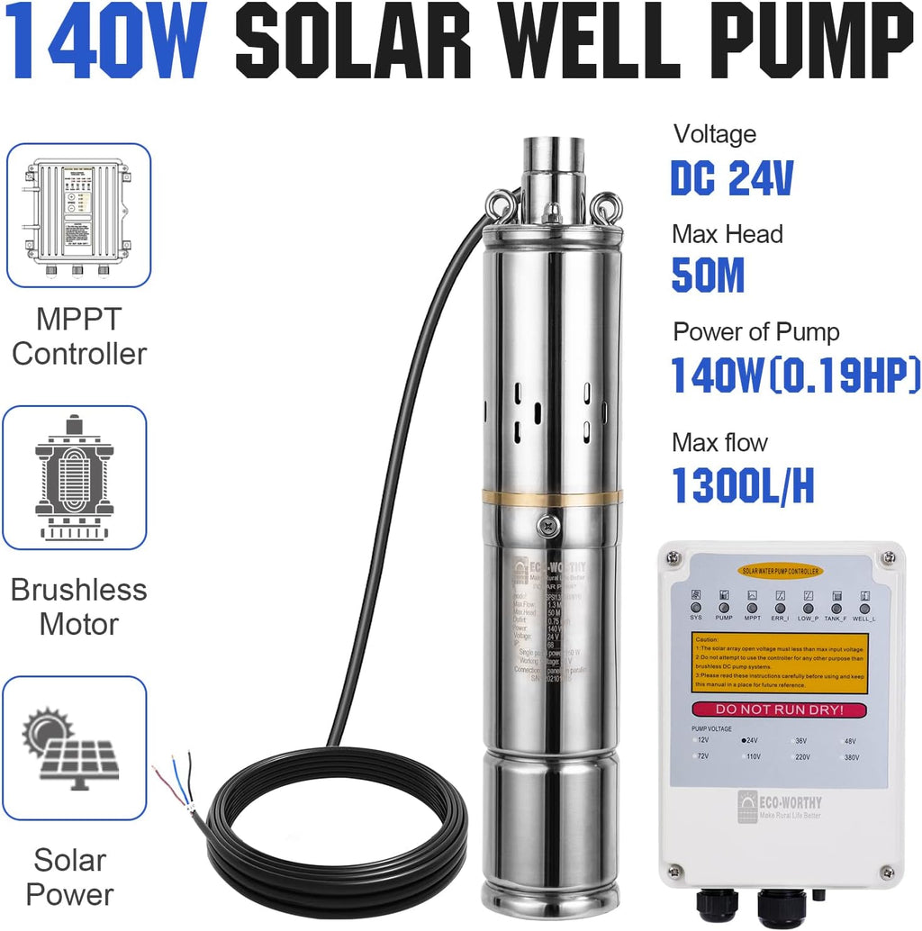 24V 400W Submersible Solar Well Pump Kit Z9137