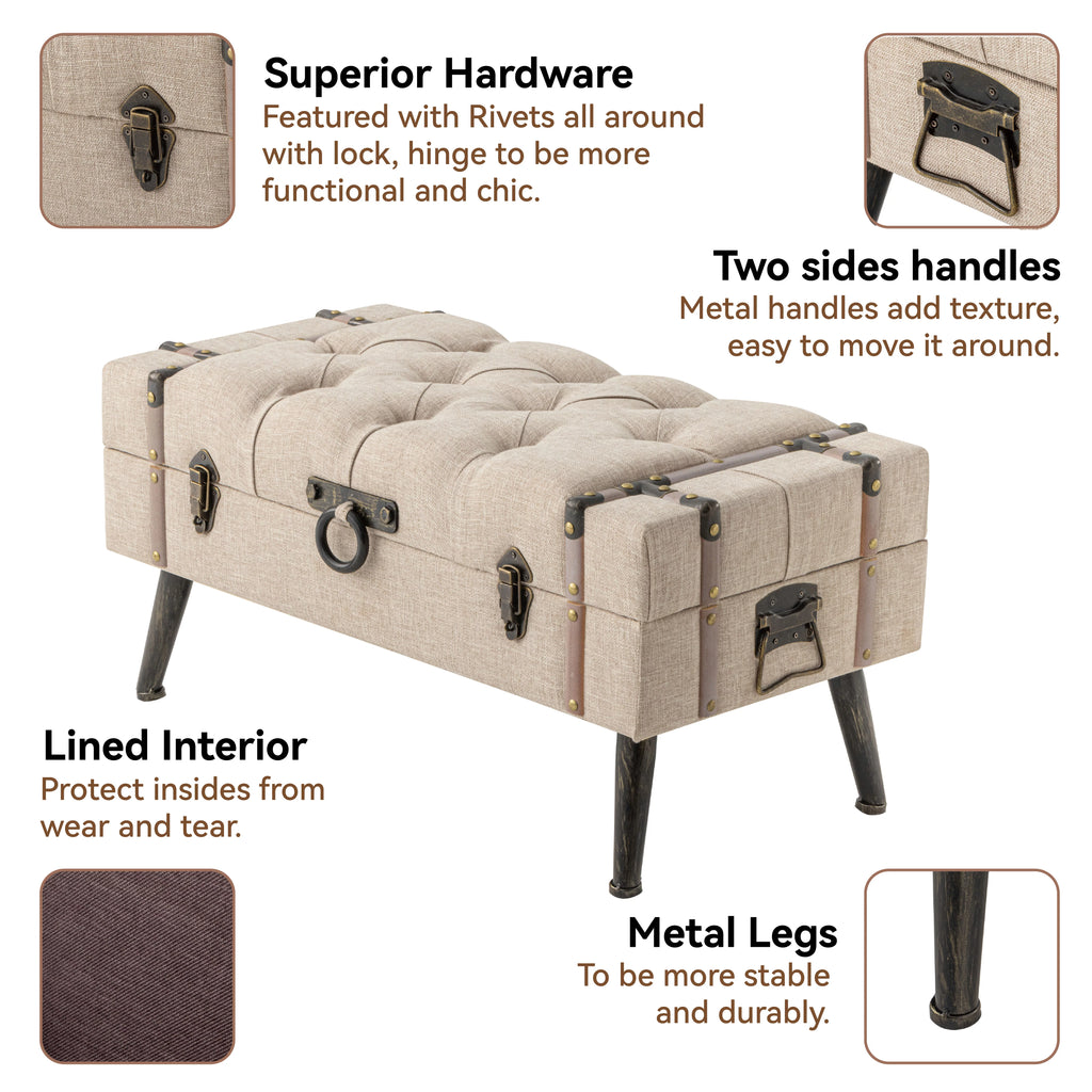 Modern Upholstered Storage Ottoman Q7279