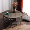 Round Coffee Table with Wooden Top & Metal Frame O11198