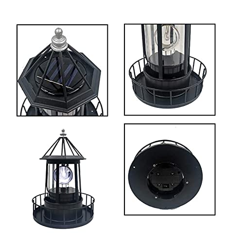 Solar Powered Lighthouse 360 Degree Rotating Waterproof Garden Statue Light A90200