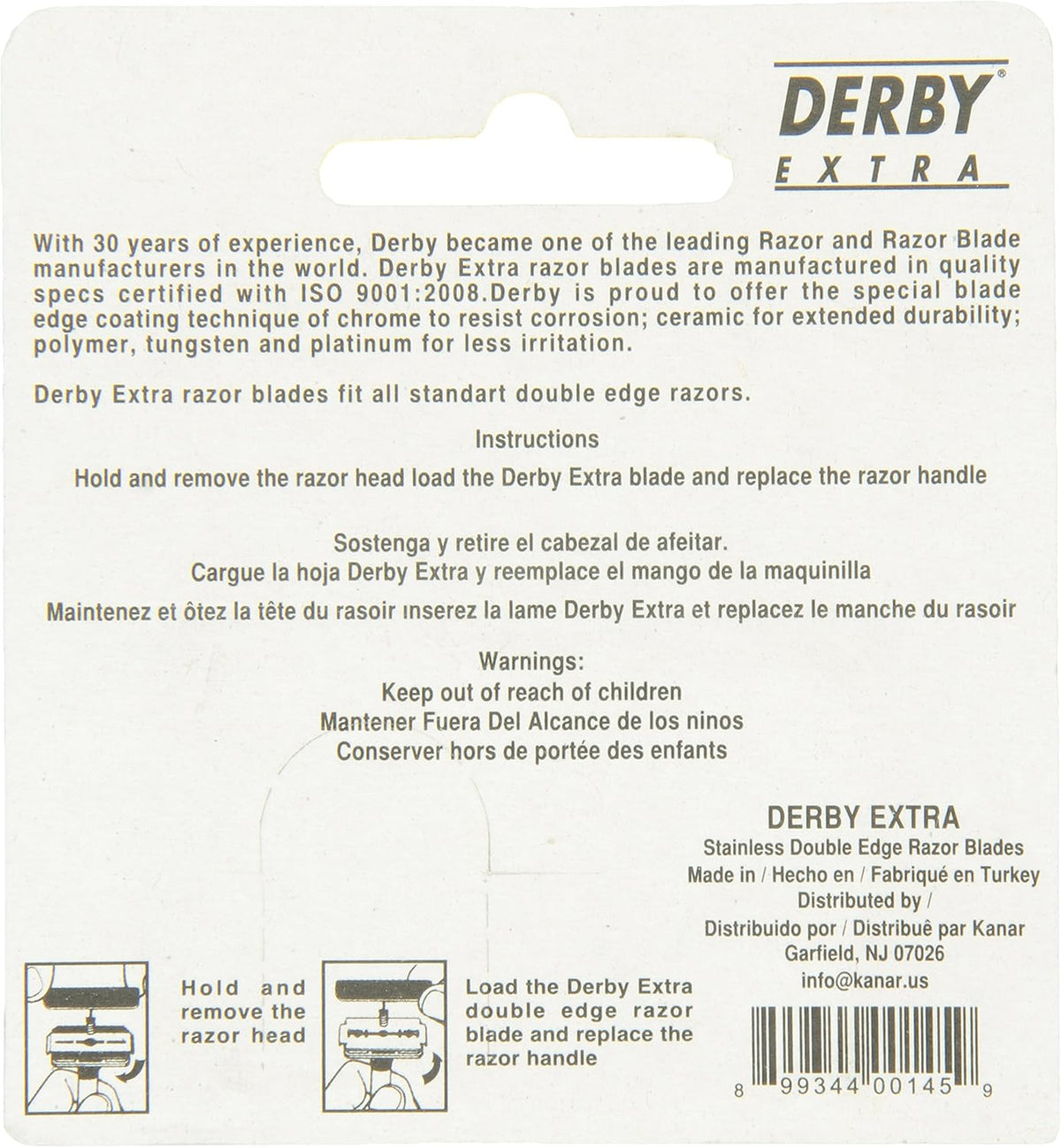 Derby Extra Double Edge Razor Blades F748