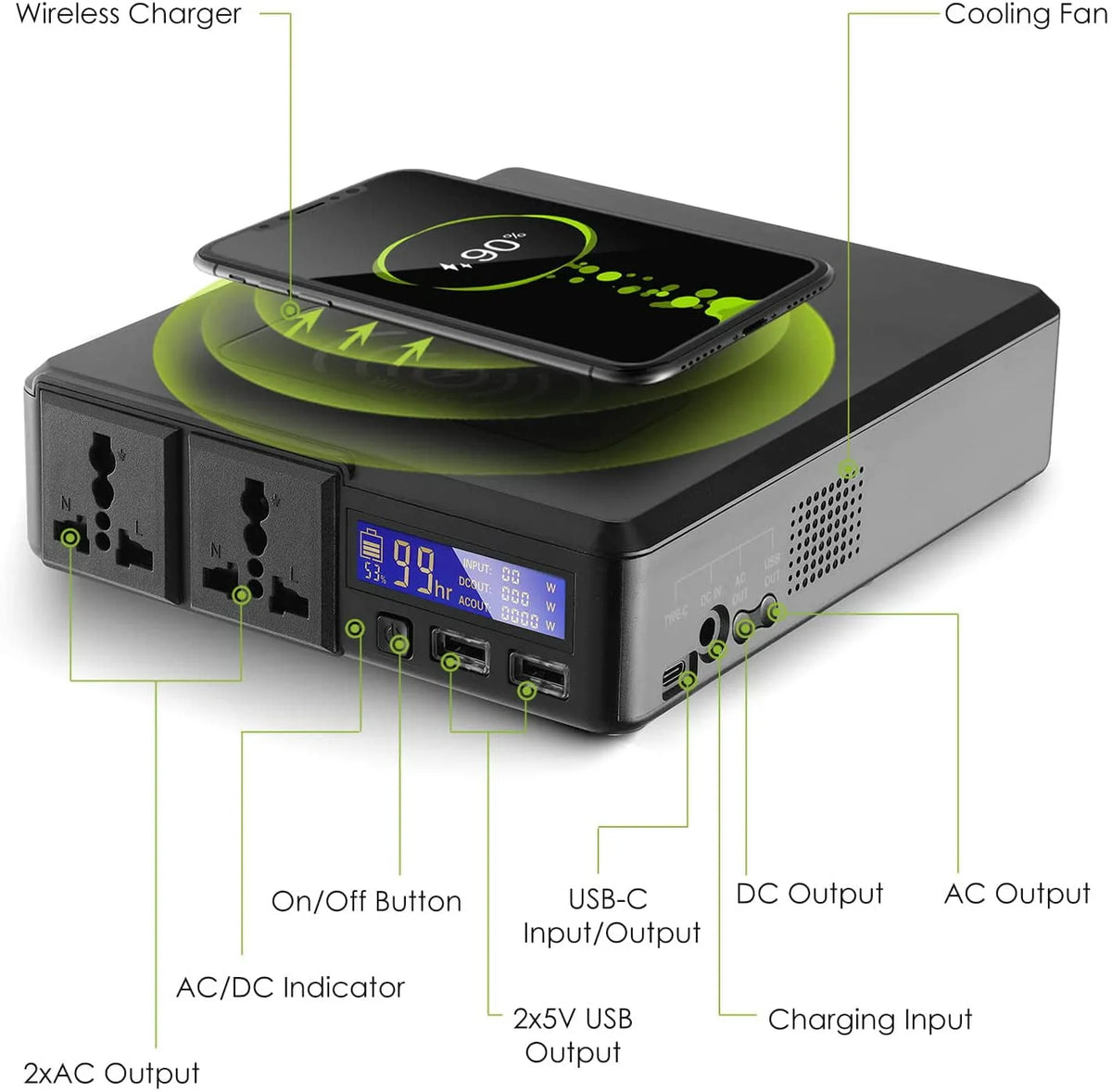 200W 154Wh Portable Power Station with 100W Foldable Solar Panel U932913