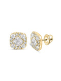 14kt Yellow Gold Princess Square Diamond Earrings U37834