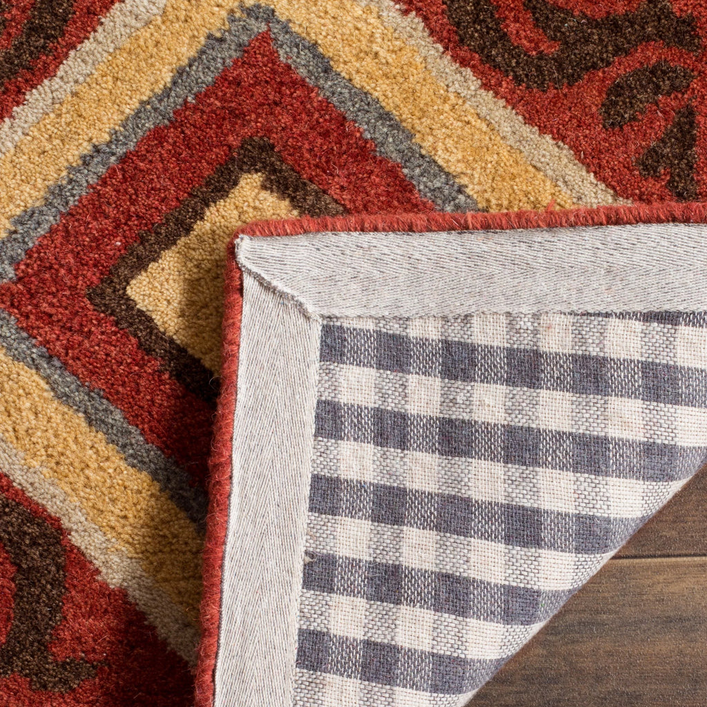 Red Multi Southwestern Wool Area Rug 5' x 8' N896