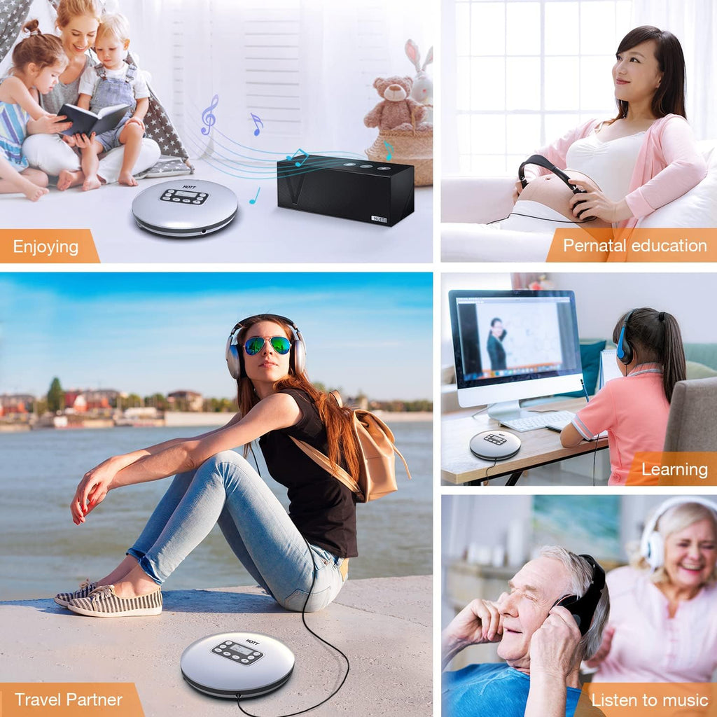 Rechargeable Portable CD Player with Bluetooth D517