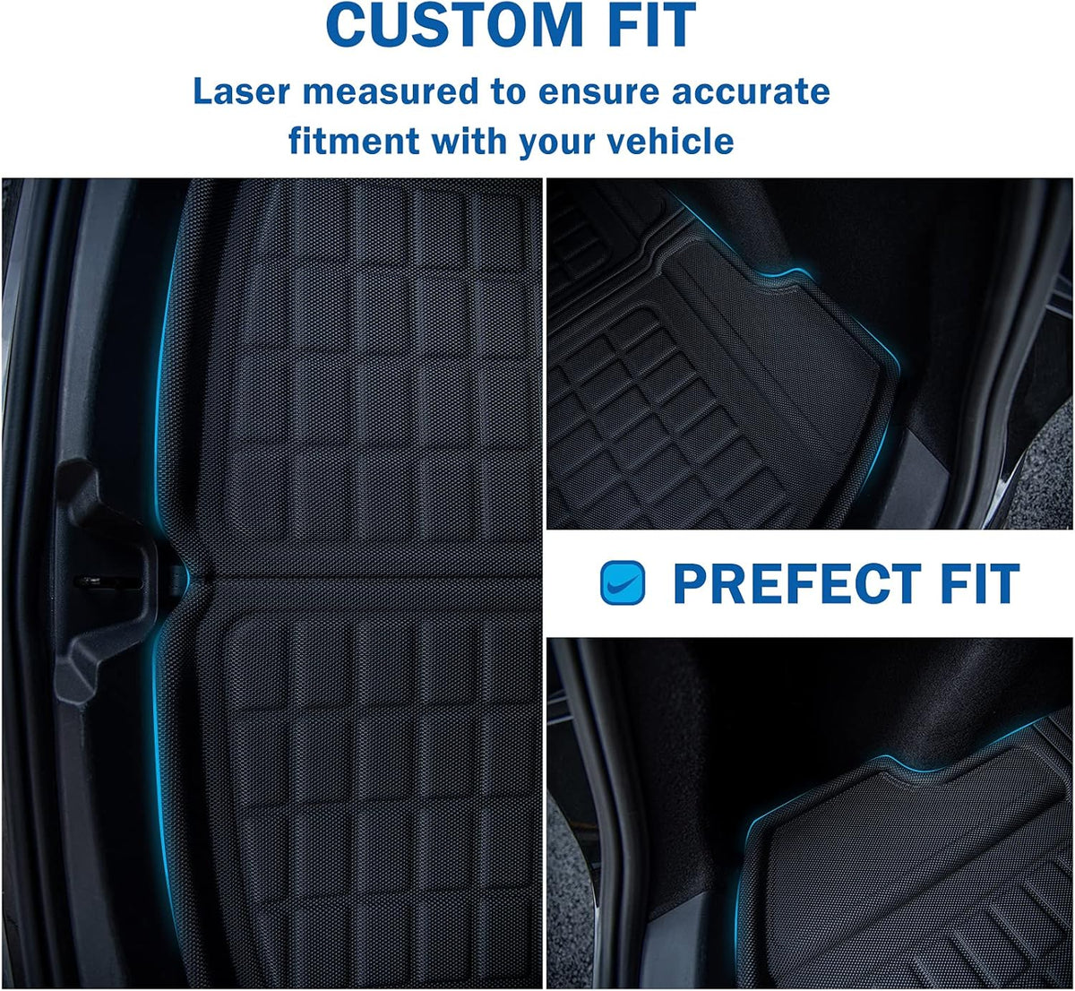 Black Waterproof Rear Trunk Mat Cargo Liner M447