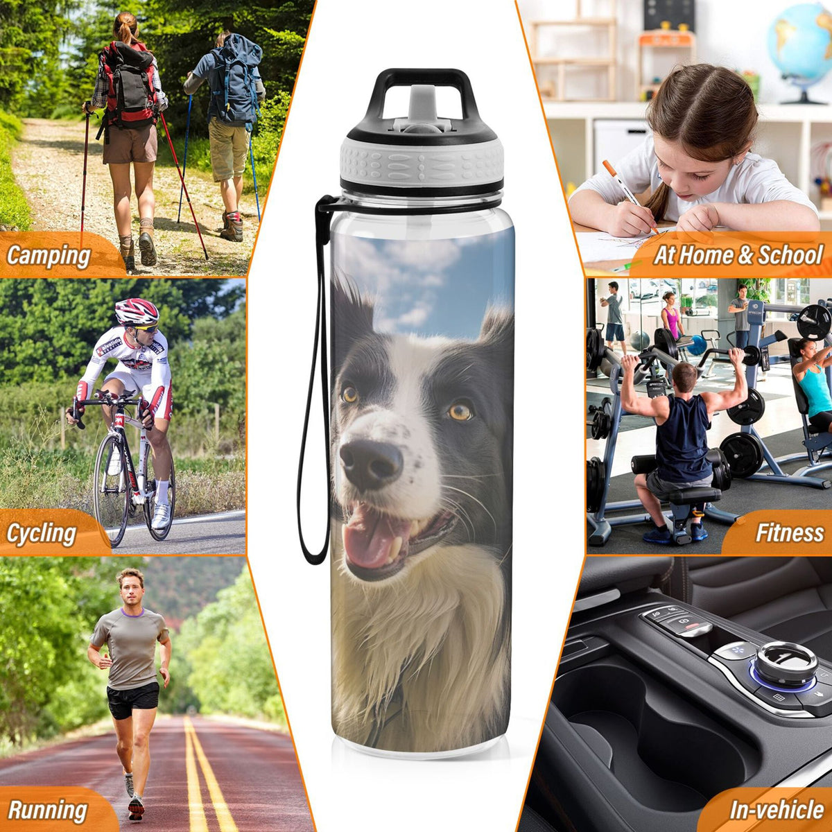 32oz Tritan Leakproof Sports Water Bottle with Straw W7420