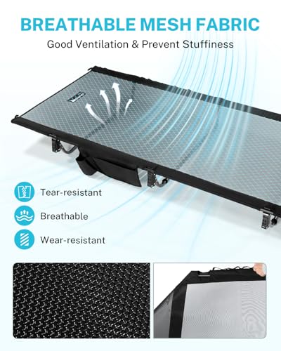 31.5" Extra Wide Camping Cot with Breathable Mesh Fabric X1590