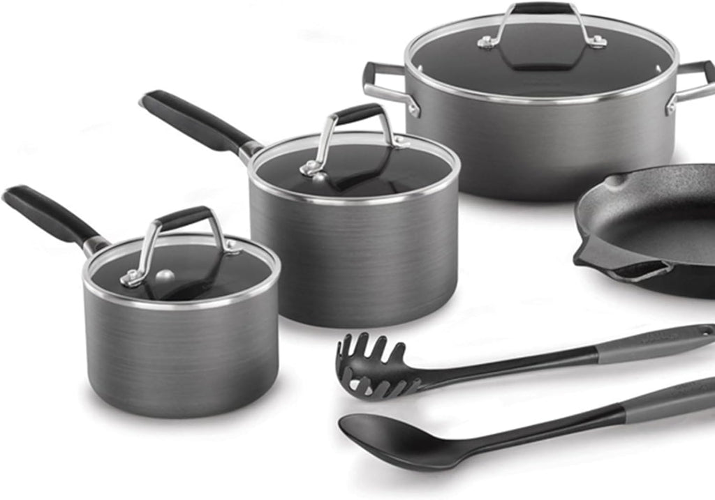 10 Piece Hard Anodized Nonstick Pots and Pans Cookware Set Y229138
