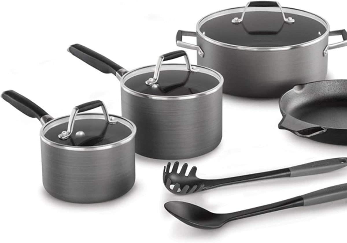 10 Piece Hard Anodized Nonstick Pots and Pans Cookware Set Y229138